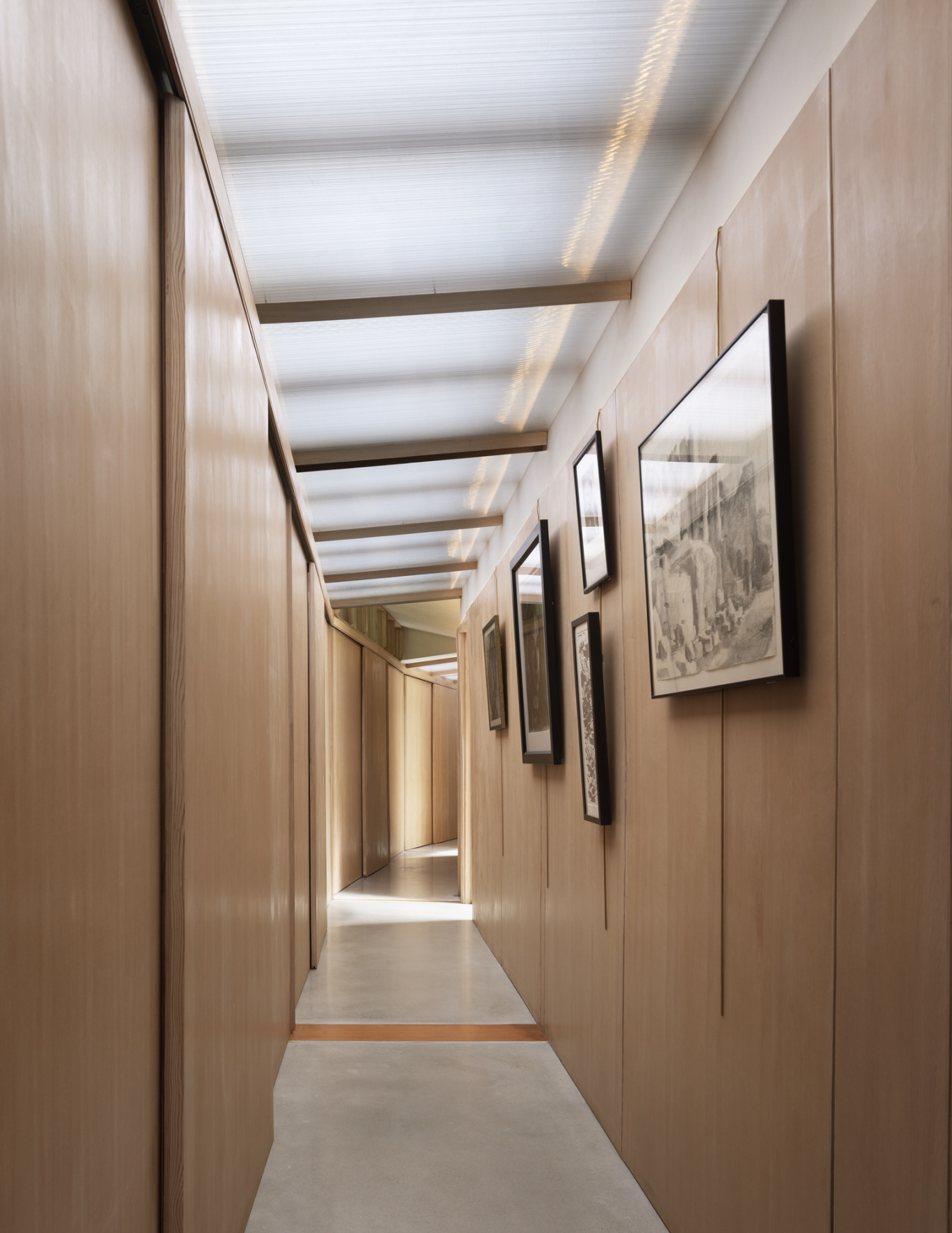 woodlined arc guestroom hall