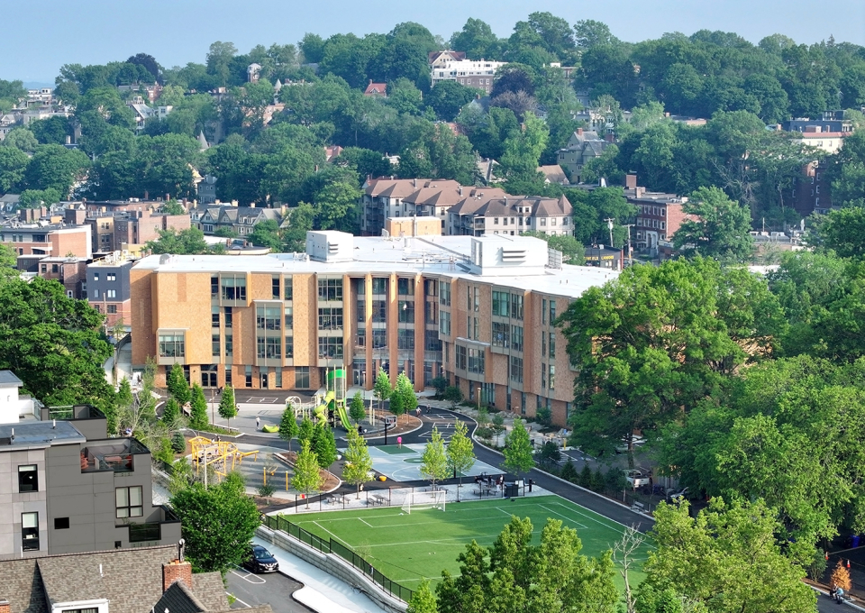 Drone view of Driscoll School