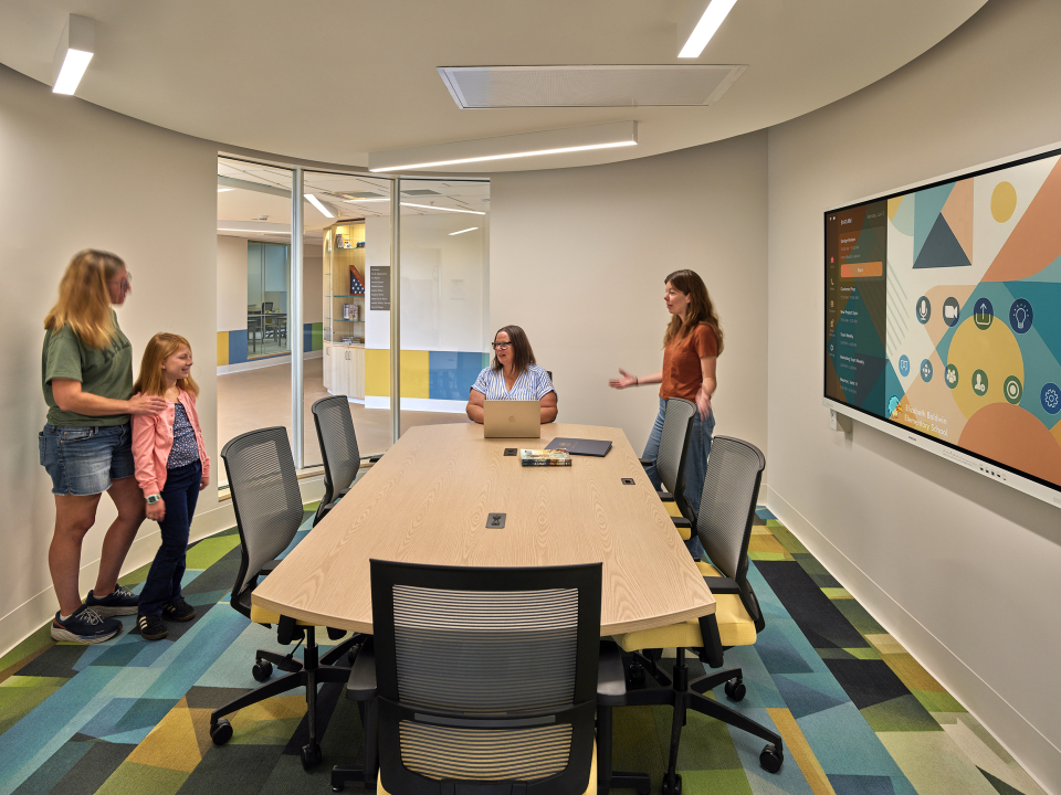 Glass Enclosed Elliptical Conference Room-Bringing People Together 