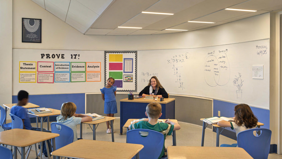 Making Use of the Unused Corner - The Panoptic Continuous Teaching Wall