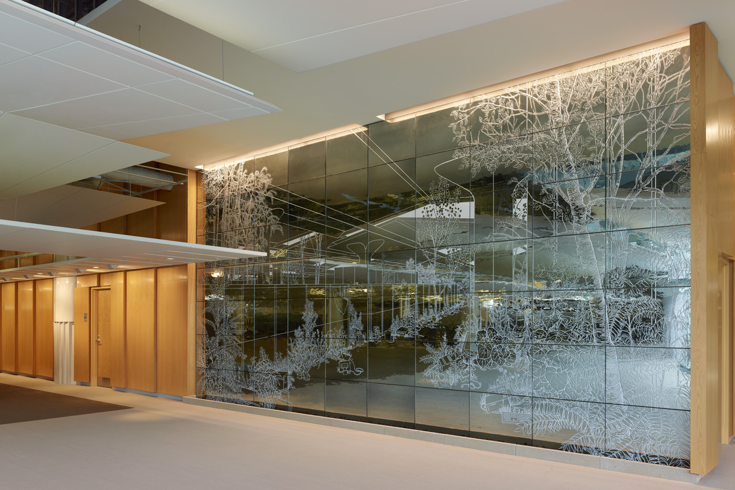 Destination art & workspace mirror by artist Ellen Harvey