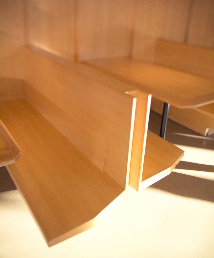 Cantilevered collaboration booth detail & execution