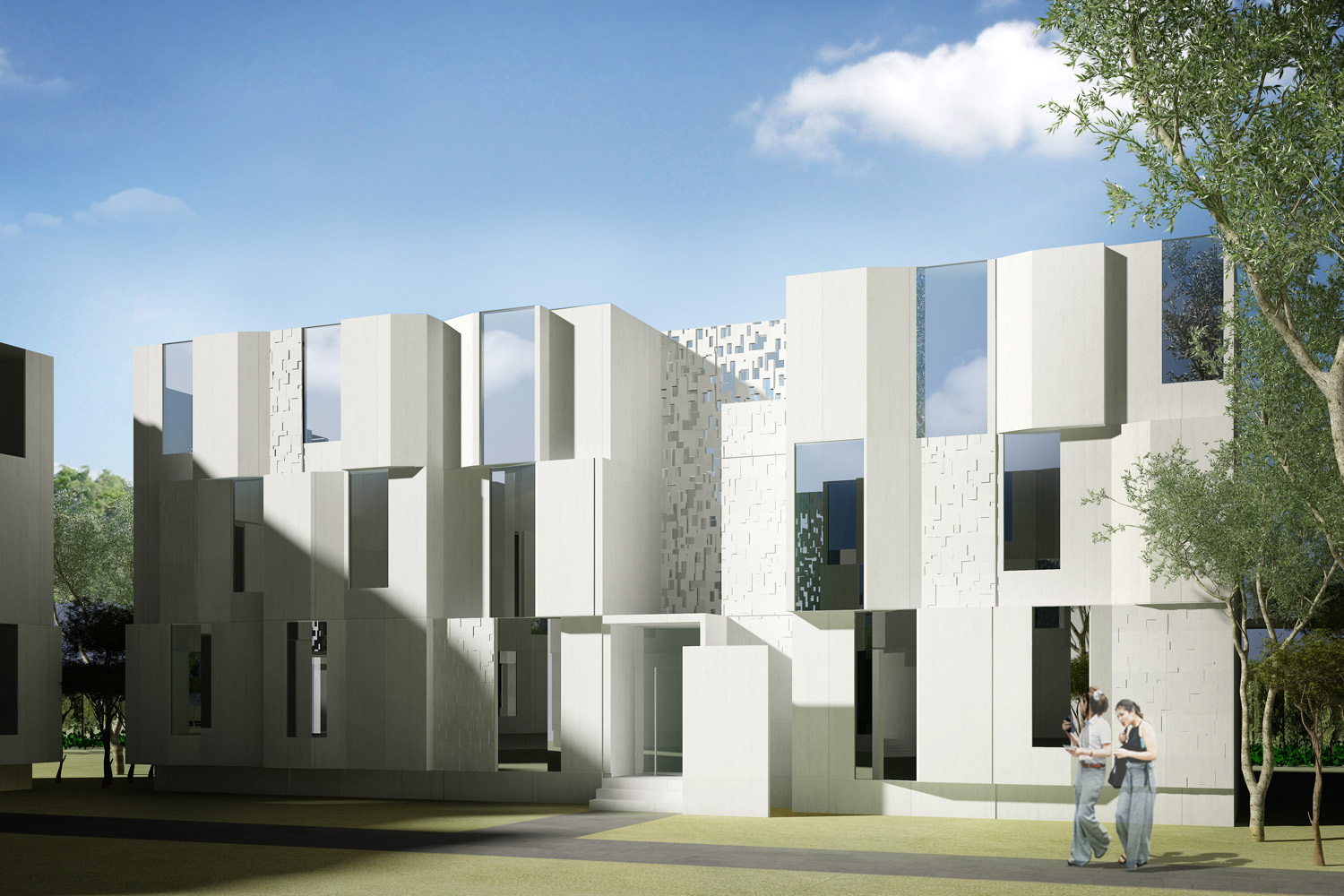 Individual dwellings expressed using modular building blocks