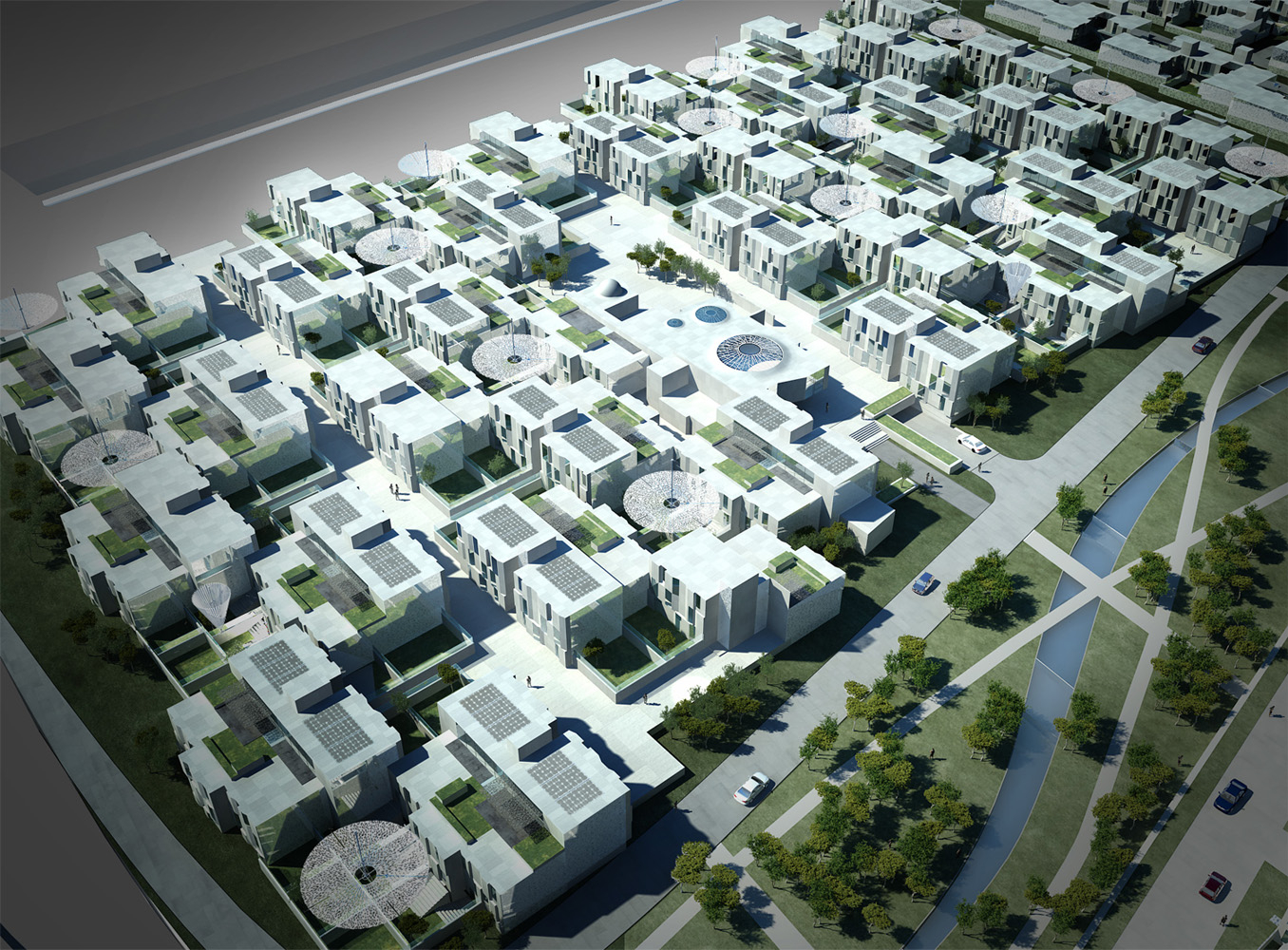 Semiprivate professional townhouse courtyards