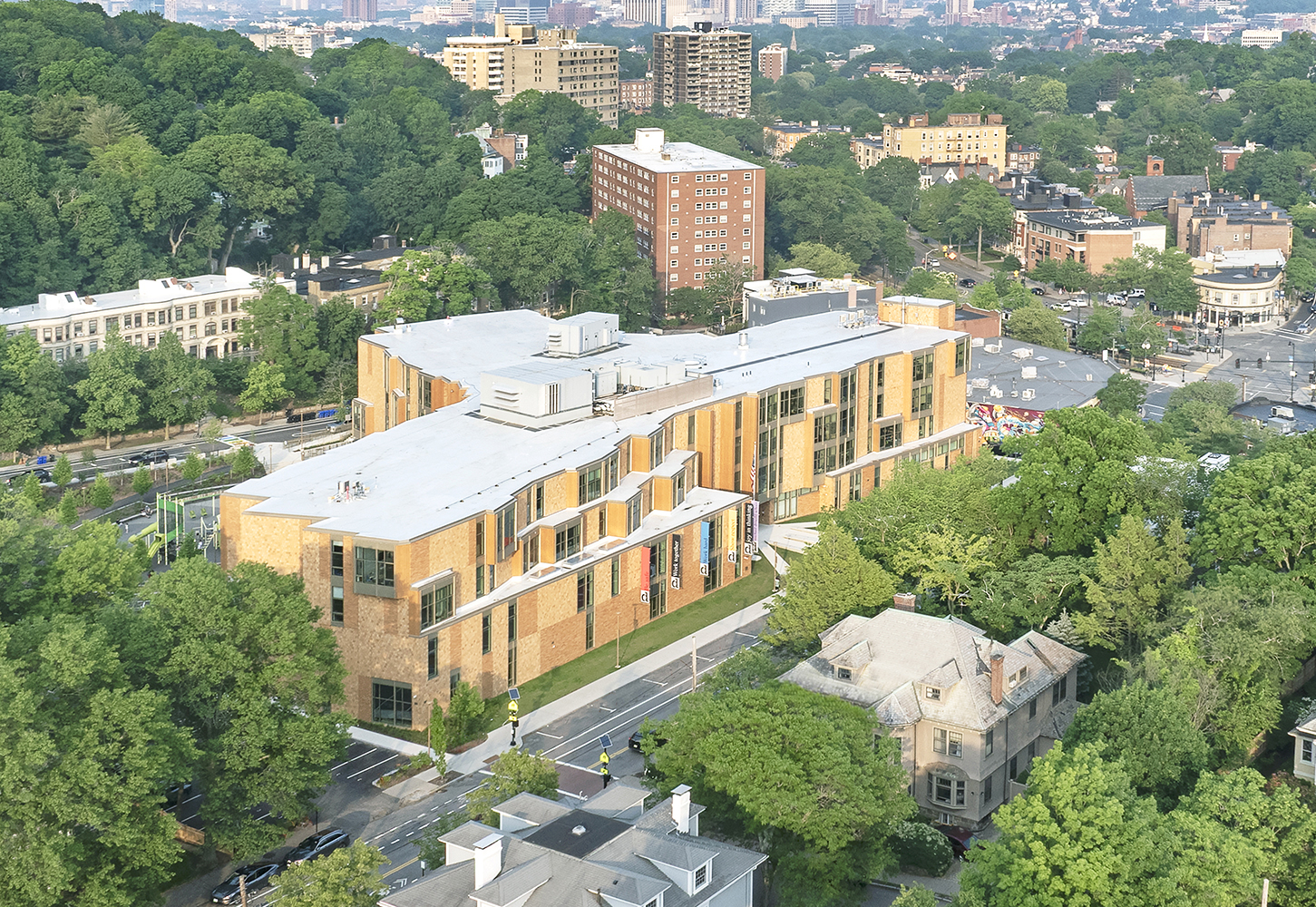 Aerial shot of Driscoll School