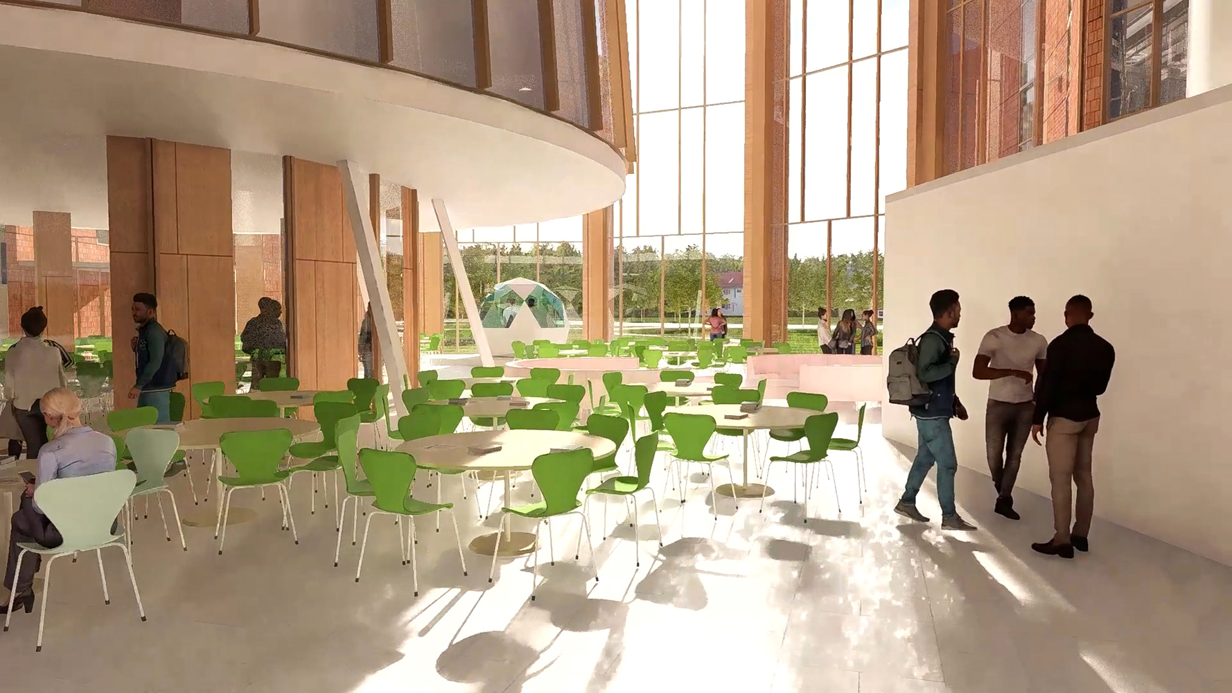 Image of sunlit cafeteria