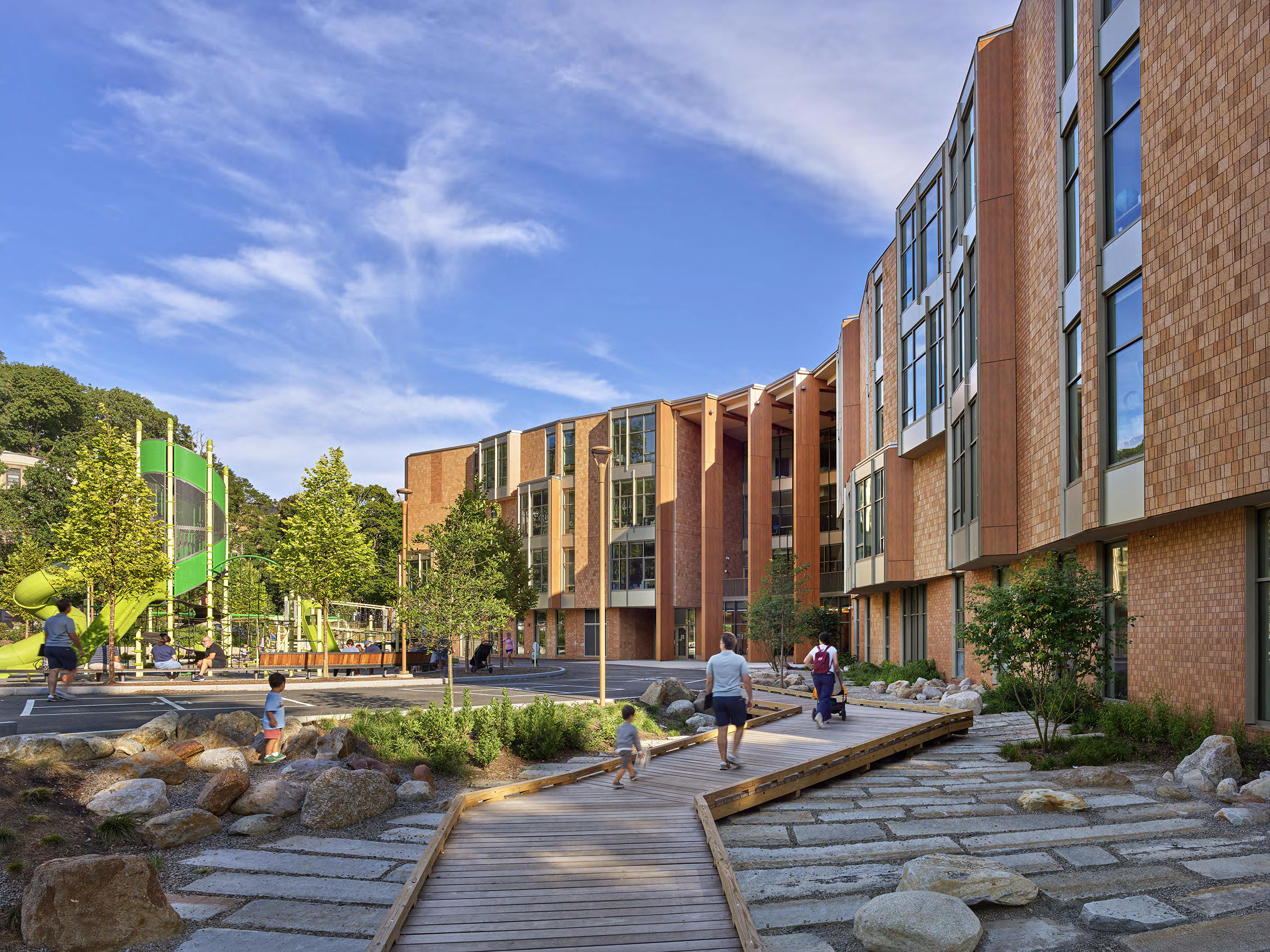 Rain Garden of Salvaged Stone from the Old Driscoll