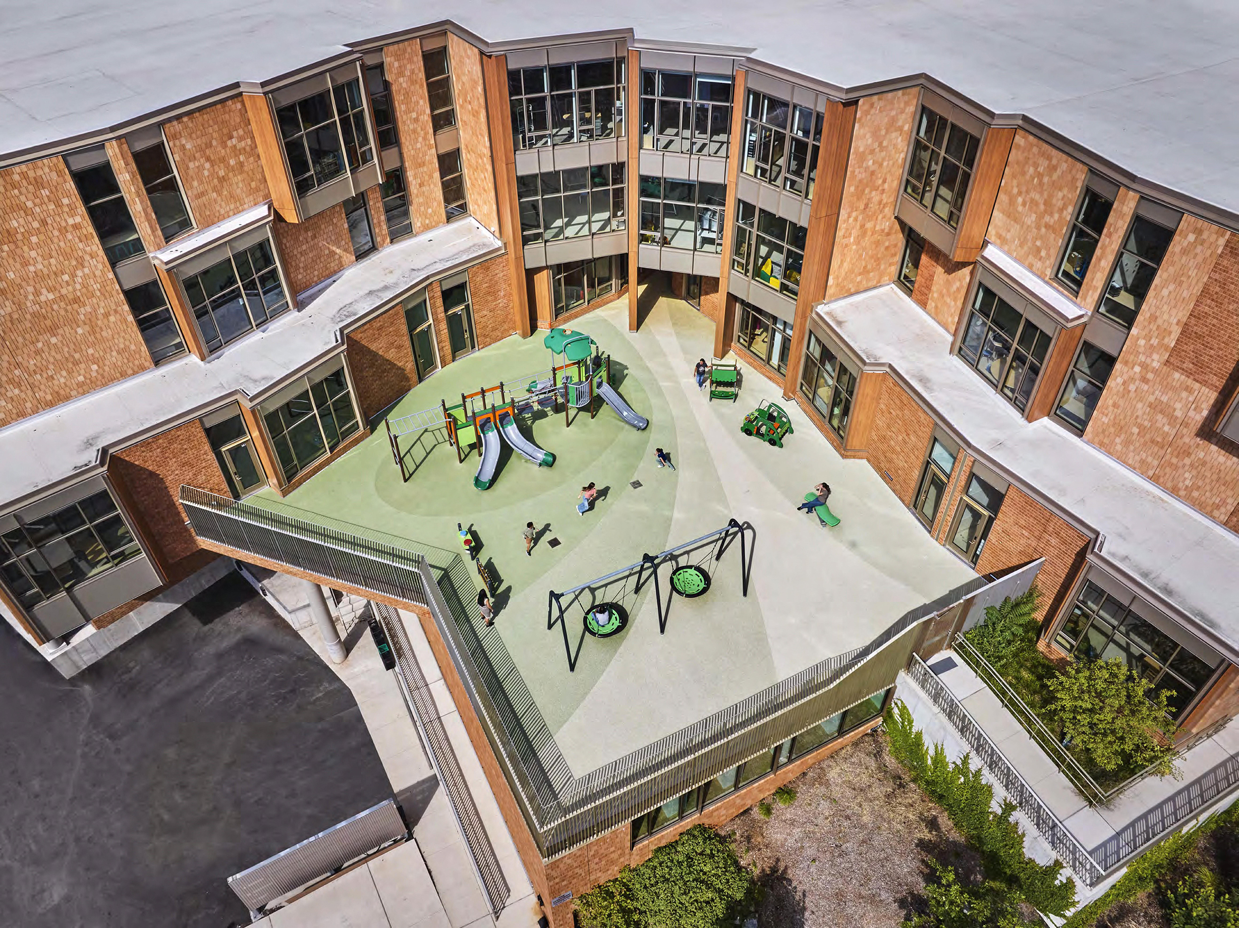 Protected Roof Play Terrace Ringed by PK and K Classrooms